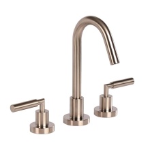Lacava 1583.1-TN - Deck Mount Three-hole Faucet with A Goose-neck Swiveling Spout, Two Lever Handles, and A Pop-up Dr