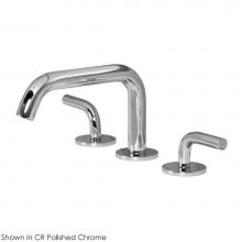Lacava 1583S.4-CR - Deck-mount three-hole faucet with a squared-gooseneck swiveling spout, and a click clack drain two