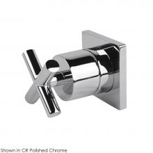 Lacava 15D3.X.S-A-CR - TRIM ONLY - 3-Way diverter valve GPM 10 (43.5 PSI) with rectangular back plate and cross handle