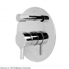 Lacava 15PB2.L.R-A-CR - TRIM ONLY - Built-in pressure balancing mixer with 2-way diverter, lever handle and round backplat