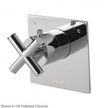 Lacava 15TH0-CL.X.S-A-CR - TRIM ONLY - Master shower compact thermostat - flow rate 10 GPM - round cross handle - square back