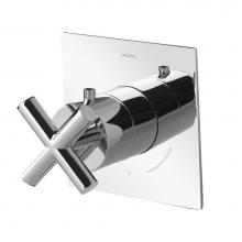 Lacava 15TH0.X.S1-A-CR - TRIM ONLY - Thermostatic Valve GPM 10 (60PSI) with rectangular back plate and cross handle