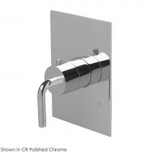 Lacava 15TH0.C.S-A-CR - TRIM ONLY - Regular Thermostat, flow rate 10 GPM, curved lever handle on round knob, rectangular b