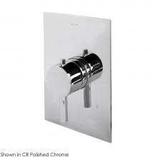 Lacava 15TH0.L.S-A-CR - TRIM ONLY - Built-in thermostatic valve with single handle and rectangular backplate. Water flow r