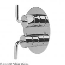 Lacava 15TH2.C.R-A-CR - TRIM ONLY - Thermostat w 2-way diverter + OFF, GPM 6.1 (43.5PSI) curved lever handls on round knob
