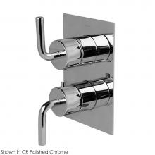 Lacava 15TH2.C.S-A-CR - TRIM ONLY - Thermostat w 2-way diverter + OFF, GPM 6.1 (43.5PSI) curved lever handls on round knob