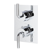 Lacava 15TH2.C.S-A-TN - Trim Only - Thermostat W 2-way Diverter + Off, GPM 6.1 (43.5psi) Curved Lever Handls On Round Knob