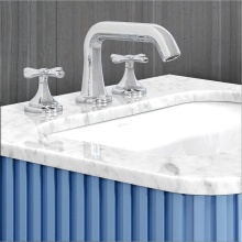 Lacava 1683F-BD-44 - Deck Mount Three-hole Widespread Faucet Body with Fluted Detailing; Variety of Handles Sold Separa