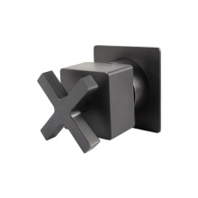 Lacava 18D3S.X.S-A-BK - Trim Only - Sharing, 3-way Diverter Valve GPM 10 (43.5 PSI) with Square Back Plate and Cross Handl