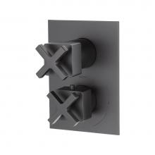 Lacava 18TH3S.X.S-A-44 - TRIM ONLY - Thermostatic Valve w/ 3 way shared diverter + OFF,  GPM 8 (60PSI) with rectangular bac