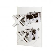 Lacava 18TH3S.X.S-A-PN - TRIM ONLY - Thermostatic Valve w/ 3 way shared diverter + OFF,  GPM 8 (60PSI) with rectangular bac
