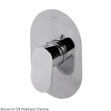 Lacava 41TH0.L.O-A-CR - TRIM ONLY - Thermostatic Valve GPM 10 (60PSI) with oblong back plate and oval lever handle