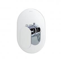 Lacava 41TH0.L.O1-A-CR - TRIM ONLY - Thermostatic Valve GPM 10 (60PSI) with oblong back plate and oval lever handle