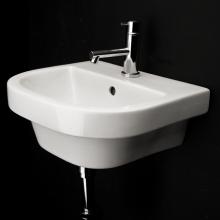 Lacava 4282-03-001 - Wall-mounted or drop-in porcelain Bathroom Sink with overflow and with  01 - one faucet hole