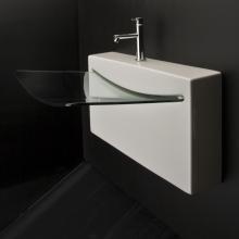 Lacava 4500G-01-001 - Wall-mount porcelain and glass Bathroom Sink with one faucet hole, no overflow.