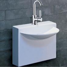 Lacava 4500S-01-001 - Wall-mount porcelain Bathroom Sink with one faucet hole, no overflow.