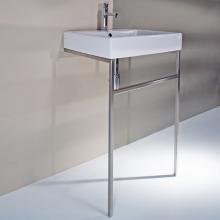 Lacava AQP-BX-22-MW - Floor-standing stainless steel console stand with a towel bar in the front and sides for 5030 wash