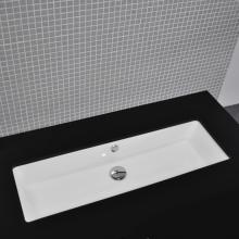 Lacava 5051UN-001 - Under-counter porcelain Bathroom Sink with glazed exterior and overflow, 35 in W, 13 3/8 in D, 7 1
