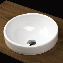 Lacava 5055-42C-001 - Self-rimming porcelain Bathroom Sink  with an overflow.Finished back. 16 3/4''DIAM, 6 3/