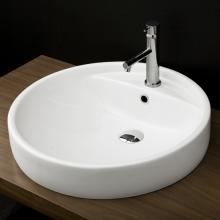 Lacava 5055-47-001 - Self-rimming porcelain Bathroom Sink with one faucet hole and an overflow. DIAM: 18 1/2'&apos