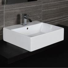 Lacava 5062A-03-001 - Wall-mount or above-counter porcelain Bathroom Sink with an overflow.