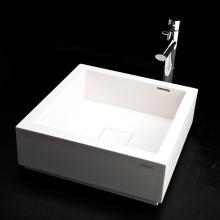 Lacava 5125-G - Vessel Bathroom Sink made of solid surface, with an overflow and decorative drain cover, finished