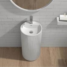 Lacava 5155-M - Round pedestal sink in fluted style. DIAM: 18'' H: 35 1/2''