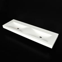 Lacava 5171-03-G - Double vanity top made of solid surface, with an overflow.