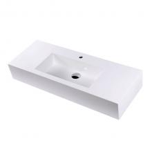 Lacava 5199-03-M - Vanity top Bathroom Sink made of solid surface, with an overflow, 40''W, 15''D