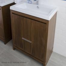 Lacava AQQ-F-24-02 - Free-standing under-counter vanity with finger pulls across top doors and polished chrome pull acr