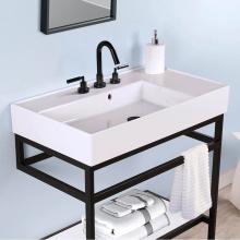 Lacava 5242L-01-001 - Wall-mounted or vessel porcelain washbasin with overflow