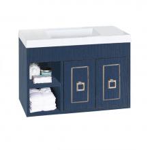 Lacava DIM-W-32-02 - Wall-mount under-counter vanity with open cubby on the left with adjustable shelf