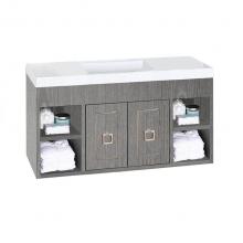 Lacava DIM-W-40-07 - Wall-mount under-counter vanity with open cubby on both sides  with an adjustable shelf