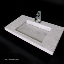 Lacava 5301-03-WH - Wall-mount or vanity top stone Bathroom Sink with preinstalled concealed drain, no overflow