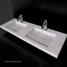 Lacava 5302-01-WH - Wall-mount or vanity top stone double-bowl Bathroom Sink with preinstalled concealed drains