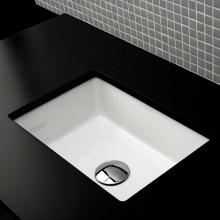 Lacava 5450-001 - Under-counter porcelain Bathroom Sink with an overflow, unglazed exterior. 17''W, 12&apo