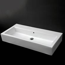 Lacava 5460-02-001 - Wall-mount or above-counter porcelain Bathroom Sink with an overflow.
