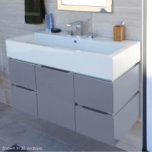 Lacava AQG-W-40-06 - Wall-mounted undercounter vanity with finger pulls and polished steel accents