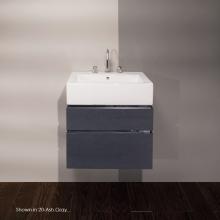 Lacava AQG-W-24-07 - Wall-mount under-counter vanity with finger pulls, without polished steel accents, bothdrawers hav