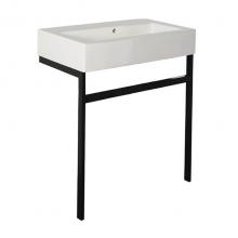 Lacava AQG-FR-29-MW - Floor-standing metal console stand with a towel bar (Bathroom Sink 5468 sold separately), made of