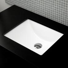 Lacava 5485-001 - Under-counter porcelain Bathroom Sink with an overflow. Unglazed exterior. 19''W, 15&apo