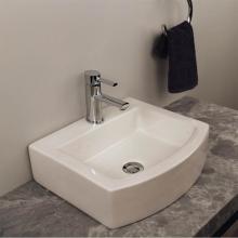 Lacava 7700-01-001 - Above counter porcelain Bathroom Sink without an overflow. Unfinished back.17 1/2''W, 15