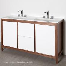Lacava AQT-F-56-33 - Free-standing under-counter double vanity with 2 doors and 2 drawers . W: 55'', D: