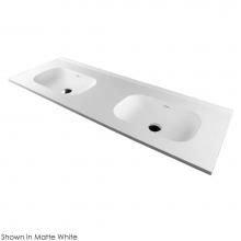Lacava 8071S-03-001G - Vanity top solid surface sink with overflow. W: 55-3/4'', D: 18, H: 5-1/2''