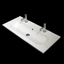 Lacava 8072-01-001 - Vanity top porcelain Bathroom Sink with overflow and long bowl for two faucets W:40''