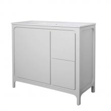 Lacava AQT-F-40-20 - Free standing under counter vanity with routed finger pulls on two drawers and one door.