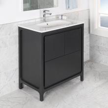 Lacava AQT-F-32-06 - Free standing under counter vanity with routed finger pulls on two doors and one drawer.