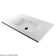 Lacava 8074S-01-001G - Vanity top solid surface sink with overflow. W: 31-3/4'', D: 18-1/8'', H: 5-1/