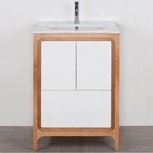 Lacava AQT-F-24-24 - Free standing under counter vanity with routed finger pulls on two doors and one drawer.