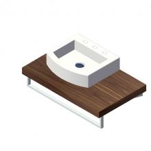 Lacava PLA-W-30-33 - Wall-mount wooden countertop with polished stainless steel brackets. Cut-outs provided upon reques